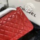 Large CLASSIC HANDBAG Lambskin Silver Metal Red B