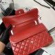 Large CLASSIC HANDBAG Lambskin Silver Metal Red B