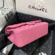 Large CLASSIC HANDBAG Lambskin Silver Metal Pink B