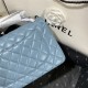 Large CLASSIC HANDBAG Lambskin Silver Metal Blue B