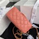 Supermini FLAP BAG Lambskin Gold-Metal AS1786 Coral A