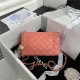 Mini FLAP BAG Lambskin Gold-Metal AS1787 Coral A