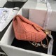 Mini FLAP BAG Lambskin Gold-Metal AS1787 Coral A