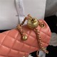 Mini FLAP BAG Lambskin Gold-Metal AS1787 Coral A