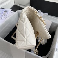 Shopping Bag Calfskin Crystal Pearls & Gold-Tone Metal White A (OUT OF STOCK)