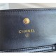 Chanel 19 Flap Coin Purse with Chain Shiny Goatskin Gold Silver Ruthenium-Finish Metal Black A