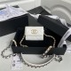 Chanel 19 Flap Coin Purse with Chain Shiny Goatskin Gold Silver Ruthenium-Finish Metal White A