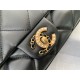 FLAP BAG Lambskin & Gold Metal AS2563 Black High