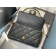 FLAP BAG Lambskin & Gold Metal AS2563 Black High