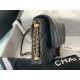 FLAP BAG Lambskin & Gold Metal AS2563 Black High