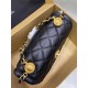 Flap Bag Lambskin & Gold Metal Black High