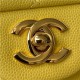 Medium CLASSIC HANDBAG Grained Calfskin Yellow Gold Metal A