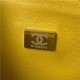 Medium CLASSIC HANDBAG Grained Calfskin Yellow Silver Metal A