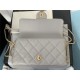 FLAP BAG Lambskin & Gold Metal AS2563 Grey High