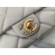 FLAP BAG Lambskin & Gold Metal AS2563 Grey High