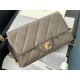 FLAP BAG Lambskin & Gold Metal AS2563 Taupe High