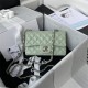 Mini CLASSIC HANDBAG Grained Calfskin Light Green Silver Metal A