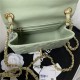 Supermini CLASSIC HANDBAG Grained Calfskin Light Green Gold Metal A