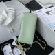 Supermini CLASSIC HANDBAG Grained Calfskin Light Green Gold Metal A