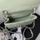 Supermini CLASSIC HANDBAG Grained Calfskin Light Green Silver Metal A