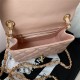 Supermini CLASSIC HANDBAG Grained Calfskin Pink Gold Metal A