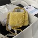 Chanel SMALL FLAP BAG Shearling & Gold-Tone Metal AS3498 Yellow A