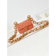 Chanel MINI FLAP BAG AS4165 Lambskin & Ash-Wood Orange High