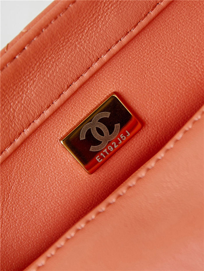 Chanel MINI FLAP BAG AS4165 Lambskin & Ash-Wood Orange High