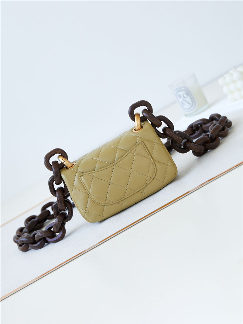 Chanel MINI FLAP BAG AS4165 Lambskin & Ash-Wood Green High