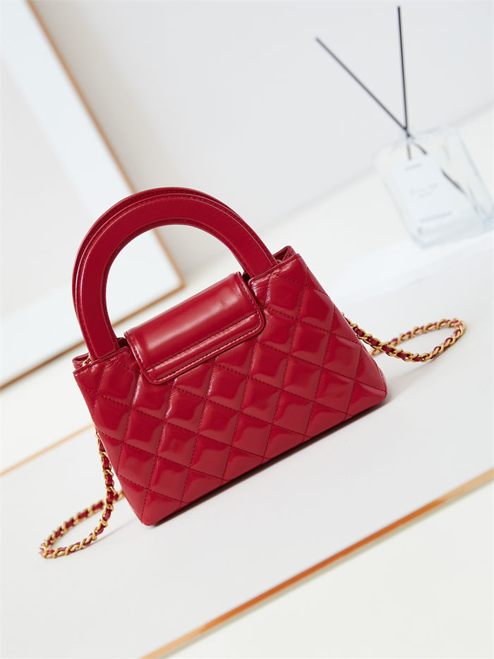 Chanel MINI SHOPPING BAG AS4416 Shiny Aged Calfskin & Gold-Tone Metal Red High