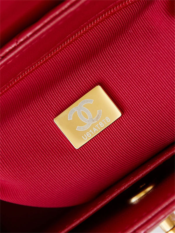 Chanel MINI SHOPPING BAG AS4416 Shiny Aged Calfskin & Gold-Tone Metal Red High