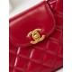 Chanel MINI SHOPPING BAG AS4416 Shiny Aged Calfskin & Gold-Tone Metal Red High