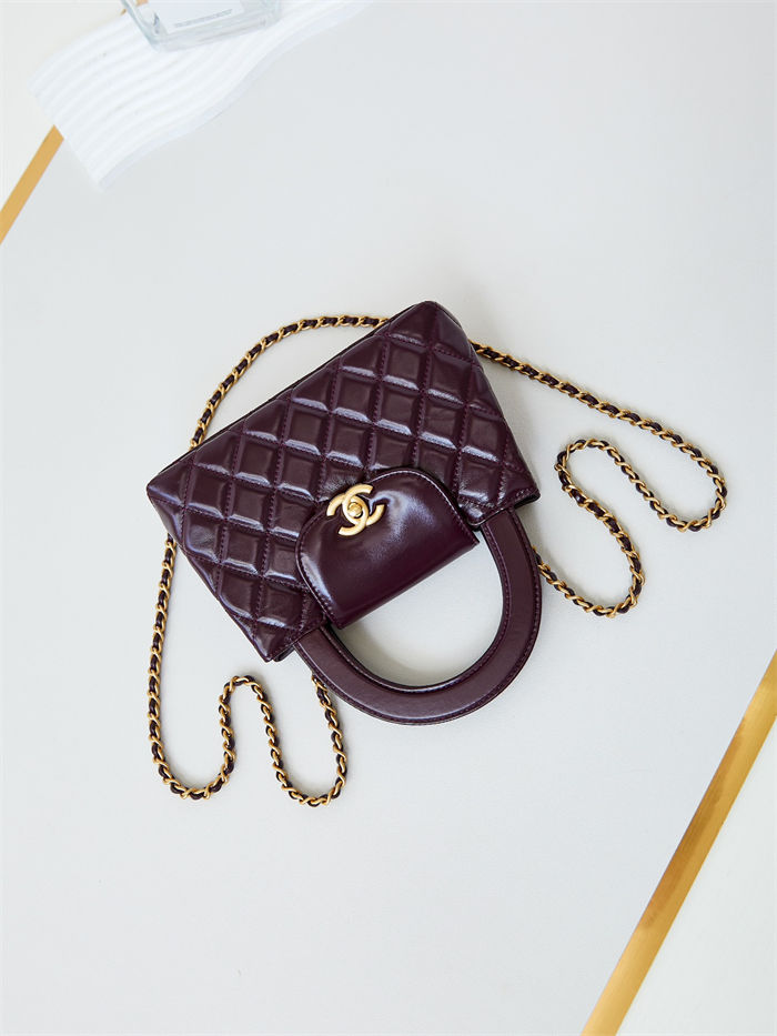 Chanel MINI SHOPPING BAG AS4416 Shiny Aged Calfskin & Gold-Tone Metal Burgundy High