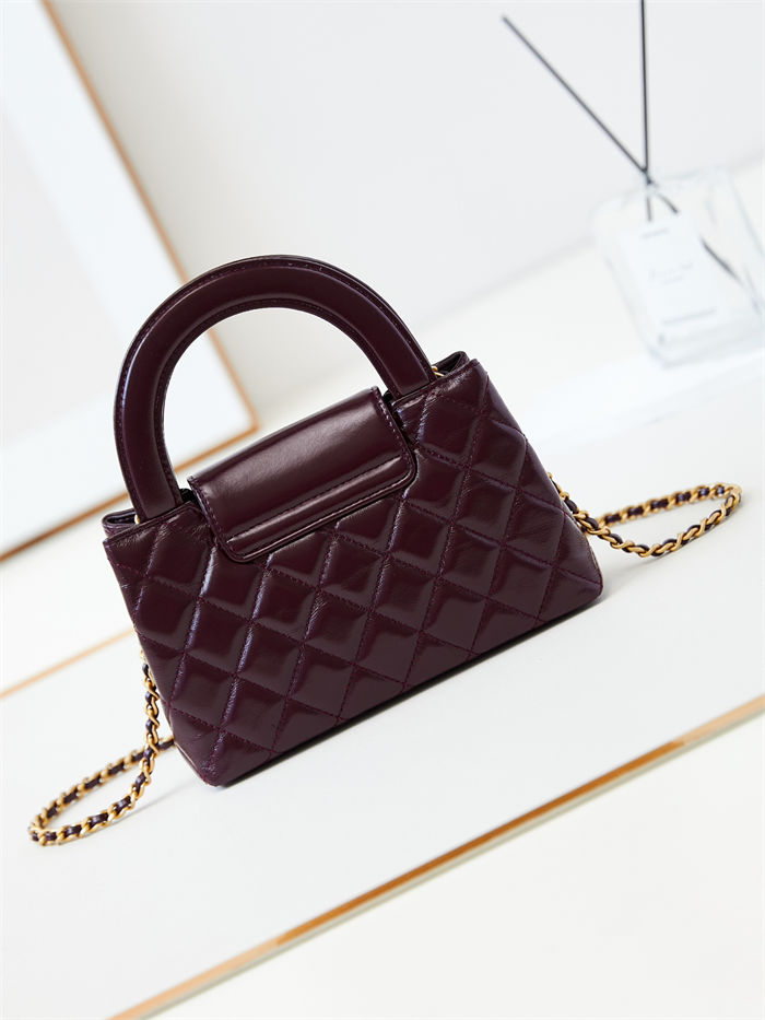 Chanel MINI SHOPPING BAG AS4416 Shiny Aged Calfskin & Gold-Tone Metal Burgundy High