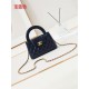 Chanel MINI SHOPPING BAG AS4416 Shiny Aged Calfskin & Gold-Tone Metal Navy Blue High