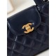 Chanel MINI SHOPPING BAG AS4416 Shiny Aged Calfskin & Gold-Tone Metal Navy Blue High