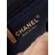 Chanel MINI SHOPPING BAG AS4416 Shiny Aged Calfskin & Gold-Tone Metal Navy Blue High