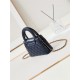 Chanel MINI SHOPPING BAG AS4416 Shiny Aged Calfskin & Gold-Tone Metal Navy Blue High