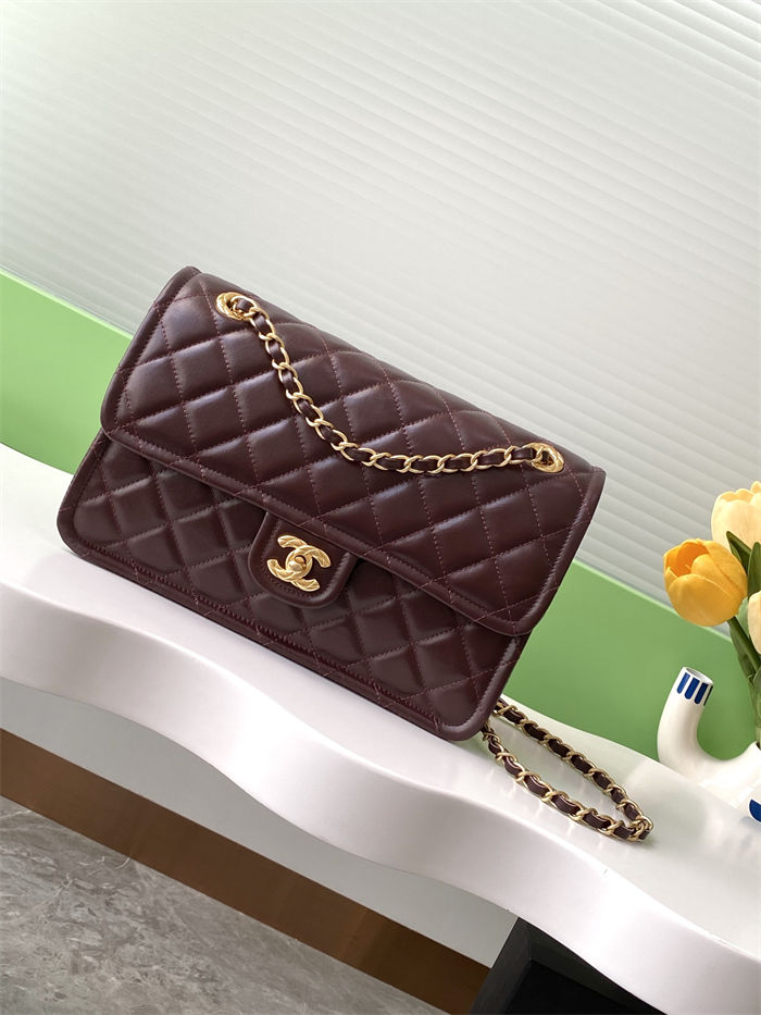 Chanel LARGE FLAP BAG AS5145 Shiny Crumpled Calfskin Brown High