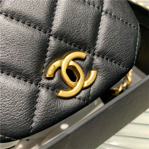 Chanel MINI CLUTCH WITH CHAIN Calfskin Gold-Tone Metal AP2344 Black High