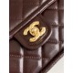 Chanel LARGE FLAP BAG AS5145 Shiny Crumpled Calfskin Brown High