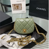 Chanel MINI CLUTCH WITH CHAIN Calfskin Gold-Tone Metal AP2344 Green High