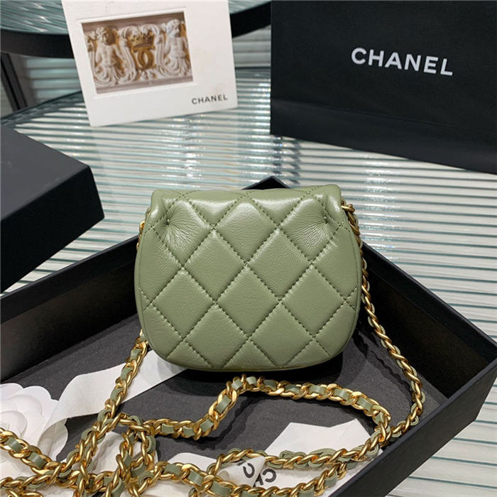 Chanel MINI CLUTCH WITH CHAIN Calfskin Gold-Tone Metal AP2344 Green High