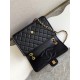 Chanel LARGE FLAP BAG AS5145 Shiny Crumpled Calfskin Black High