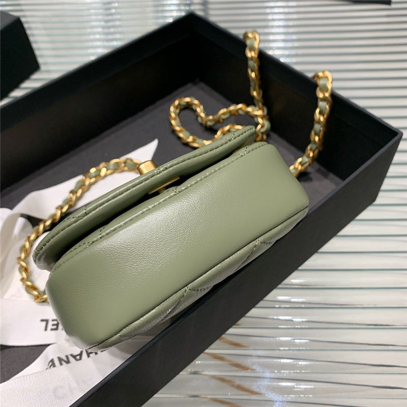 Chanel MINI CLUTCH WITH CHAIN Calfskin Gold-Tone Metal AP2344 Green High