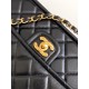 Chanel LARGE FLAP BAG AS5145 Shiny Crumpled Calfskin Black High