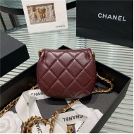 Chanel MINI CLUTCH WITH CHAIN Calfskin Gold-Tone Metal AP2344 Burgundy High