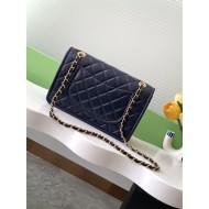 Chanel LARGE FLAP BAG AS5145 Shiny Crumpled Calfskin Navy High