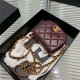 Chanel MINI CLUTCH WITH CHAIN Calfskin Gold-Tone Metal AP2344 Burgundy High