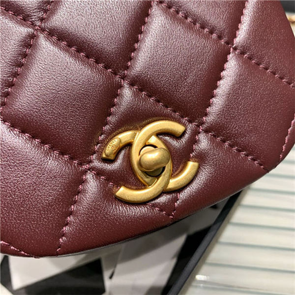 Chanel MINI CLUTCH WITH CHAIN Calfskin Gold-Tone Metal AP2344 Burgundy High